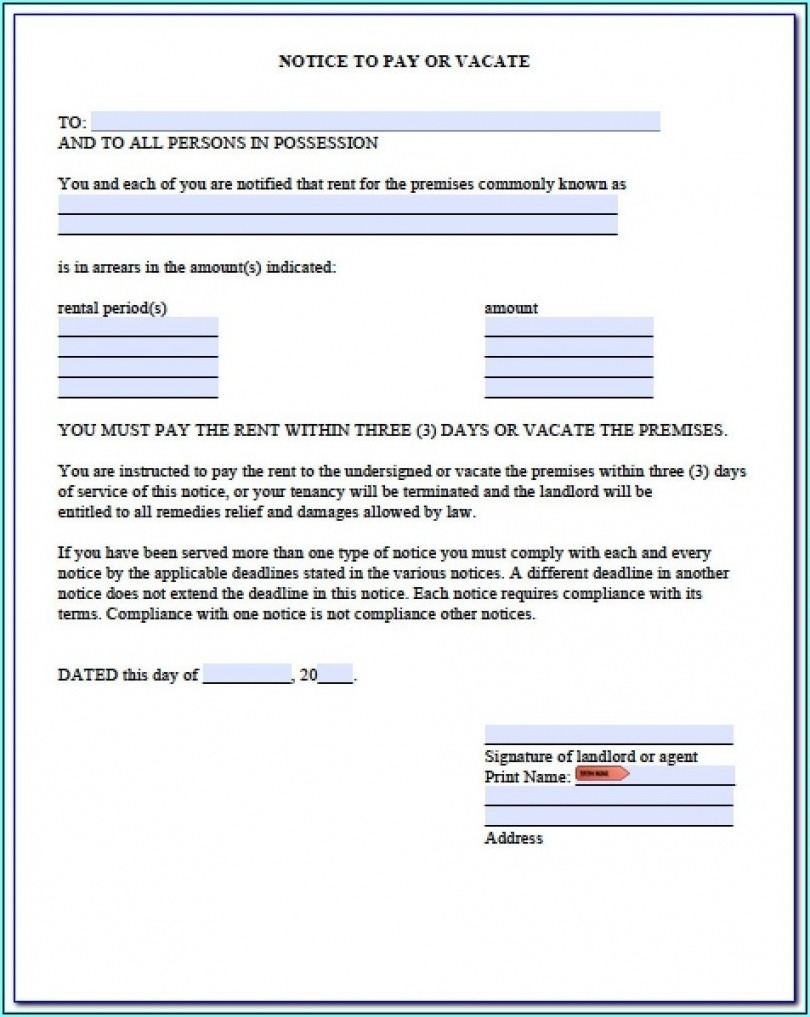 Pre Lien Notice Template