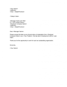 Costum Template Resignation Letter 2 Week Notice  Example