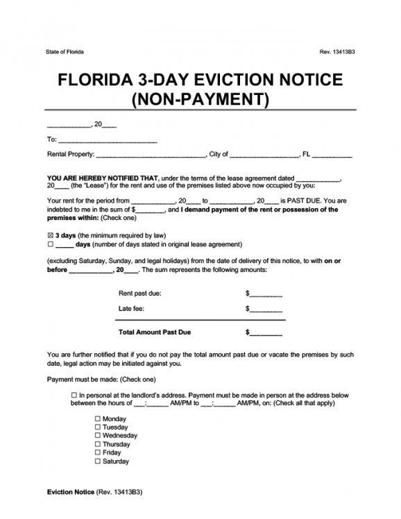 Editable 7 Day Eviction Notice Template Doc
