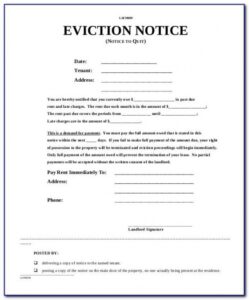 Editable Eviction Notice Texas Template  Example