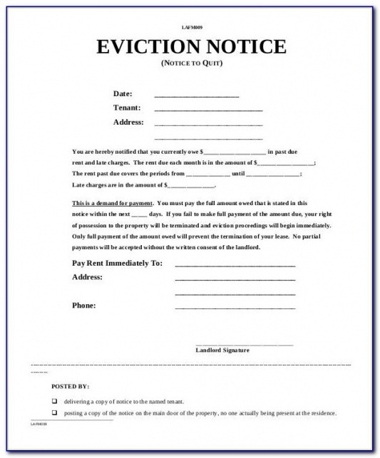 Editable Eviction Notice Texas Template  Example