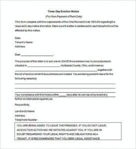 Editable Landlord Eviction Notice Template Pdf Sample