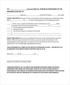 Editable Lease Violation Notice Template Pdf Example