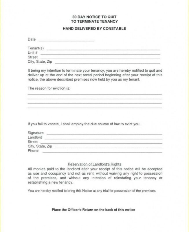 Editable Notice Of Moving Out Template  Example