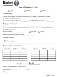 Editable Payroll Change Notice Form Template