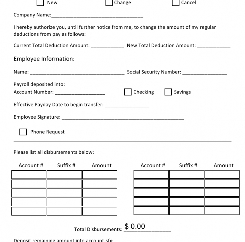 Editable Payroll Change Notice Form Template