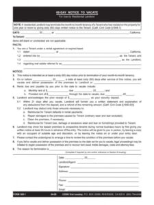 Editable Unconditional Quit Notice Template Doc Example