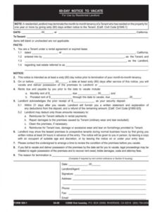 Editable Unconditional Quit Notice Template Doc Example