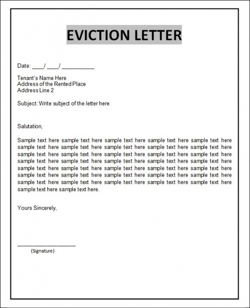 Editable Writing An Eviction Notice Template Pdf