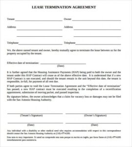 Editable Written Notice Of Termination Of Lease Template Pdf Example