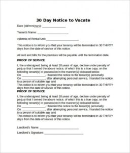Editable Written Notice To Vacate Apartment Template Doc