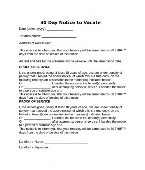 Editable Written Notice To Vacate Apartment Template Doc