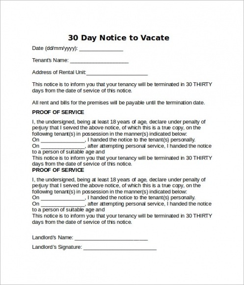 Editable Written Notice To Vacate Apartment Template Doc Tacitproject