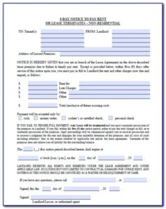 Eviction Notice Template Illinois  Example