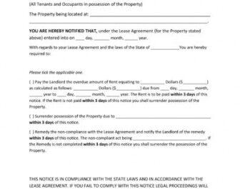 Eviction Notice Template Nc