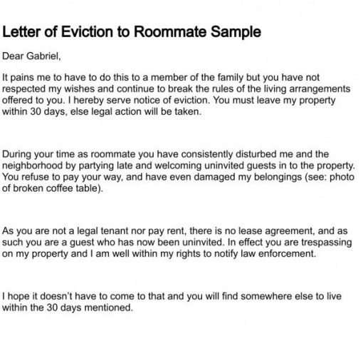 Eviction Notice Template Oklahoma Word Example