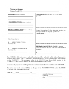 Florida Notice Owner Template Doc