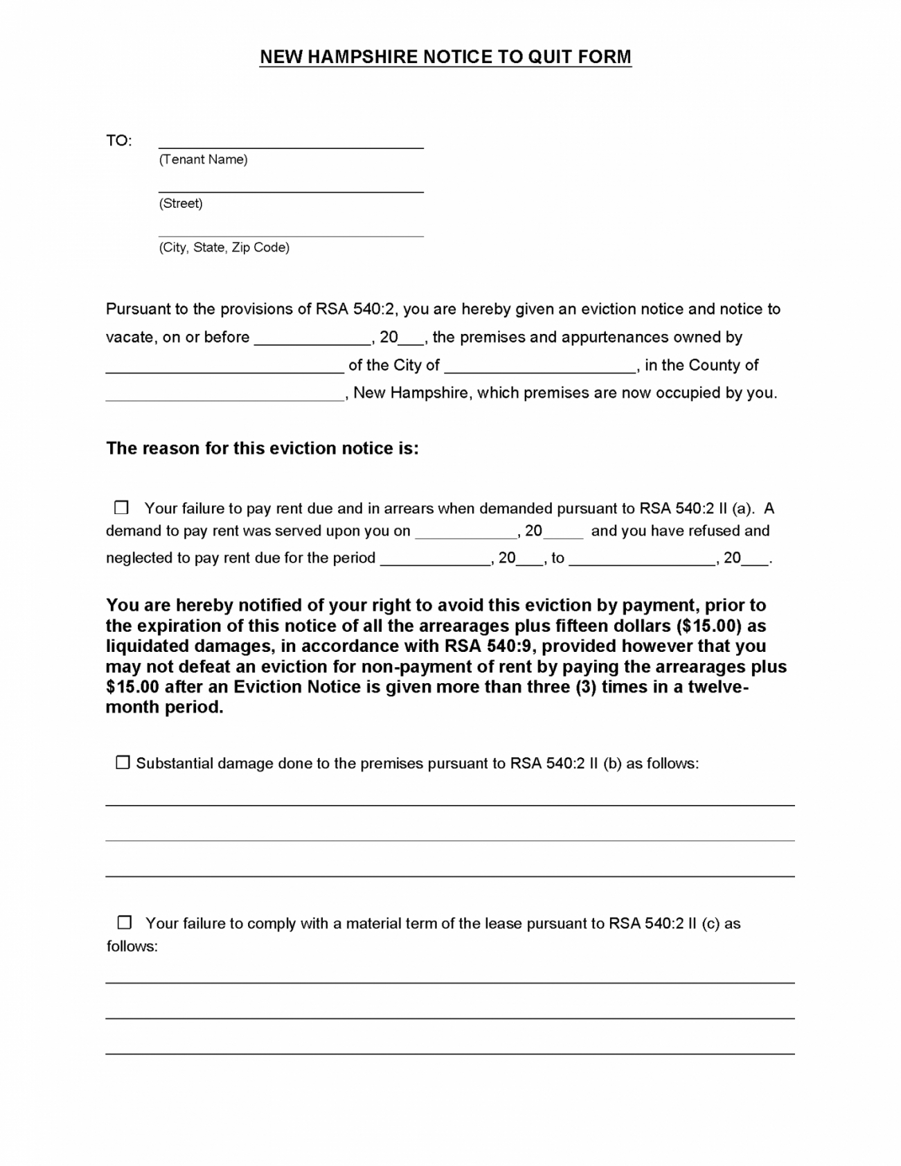 Free 30 Day Vacate Notice Template PDF Example - Tacitproject