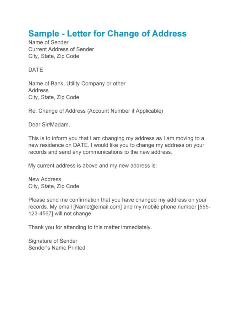 Address Change Notice Template