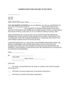 Free Eviction Notice From Landlord To Tenant Template  Sample