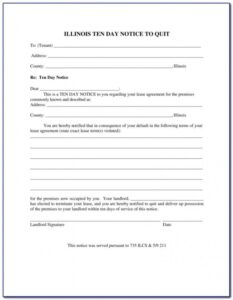 Free Eviction Notice Template Illinois Doc