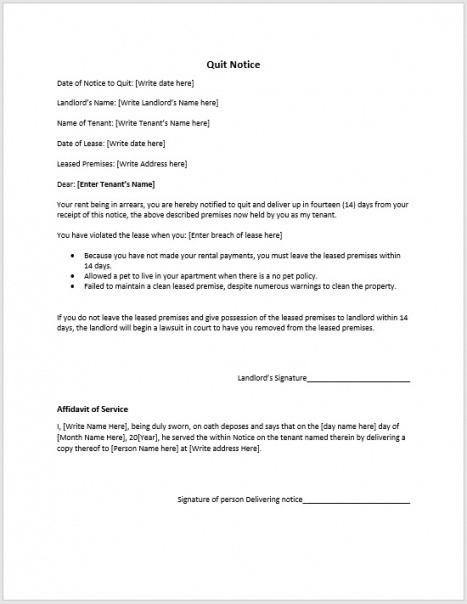 Free Office Move Notice Template Word Example