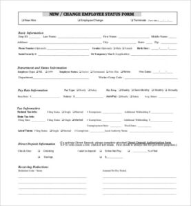 Free Payroll Change Notice Form Template Doc Sample