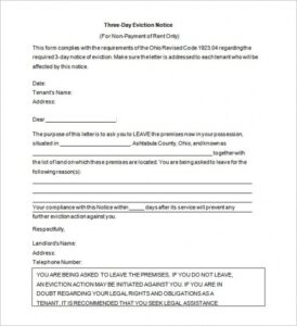 Free Roommate Eviction Notice Template Word Example