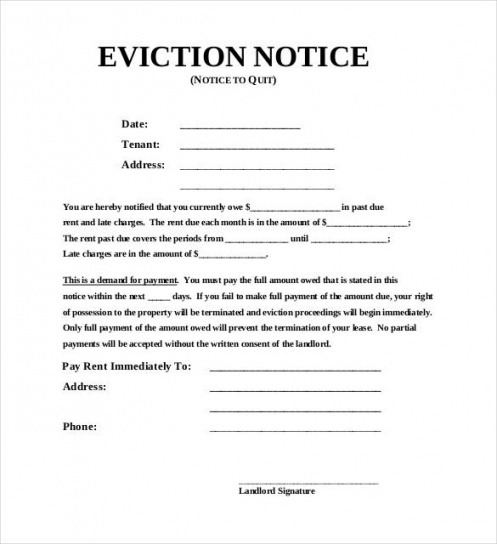 Free Roommate Eviction Notice Template Tacitproject