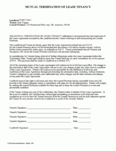 Free Written Notice Of Termination Of Lease Template Pdf