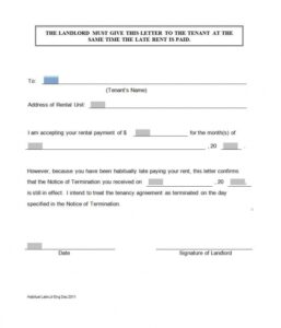 Late Rent Payment Notice Template  Example