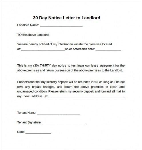 Moving Out Notice Letter Template Pdf Example