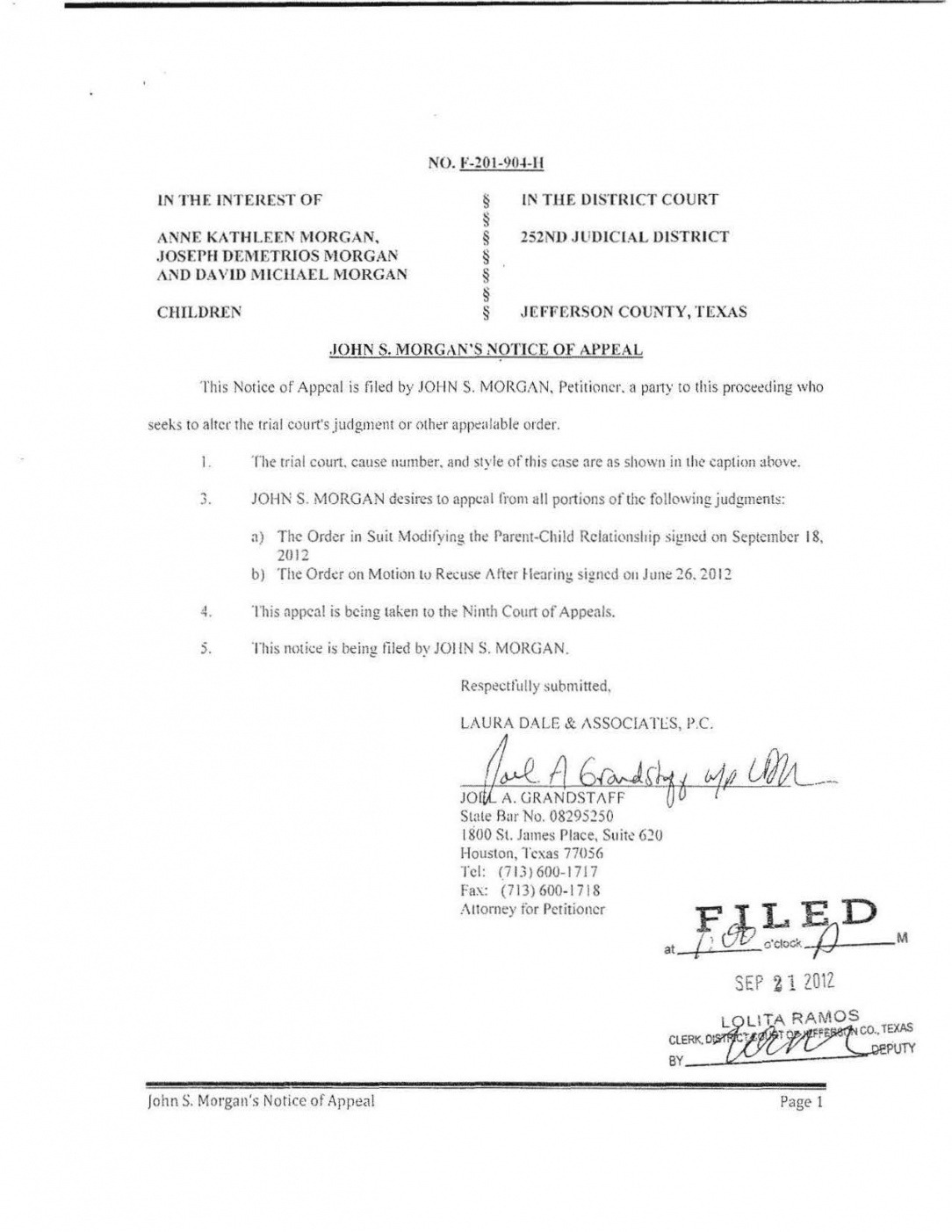 Notice Of Appeal Template Doc Sample