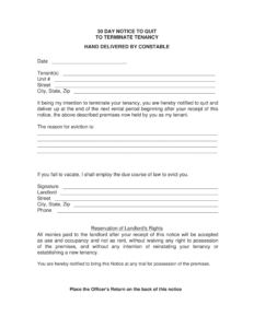 Printable 30 Day Notice To Landlord Template Pdf Word