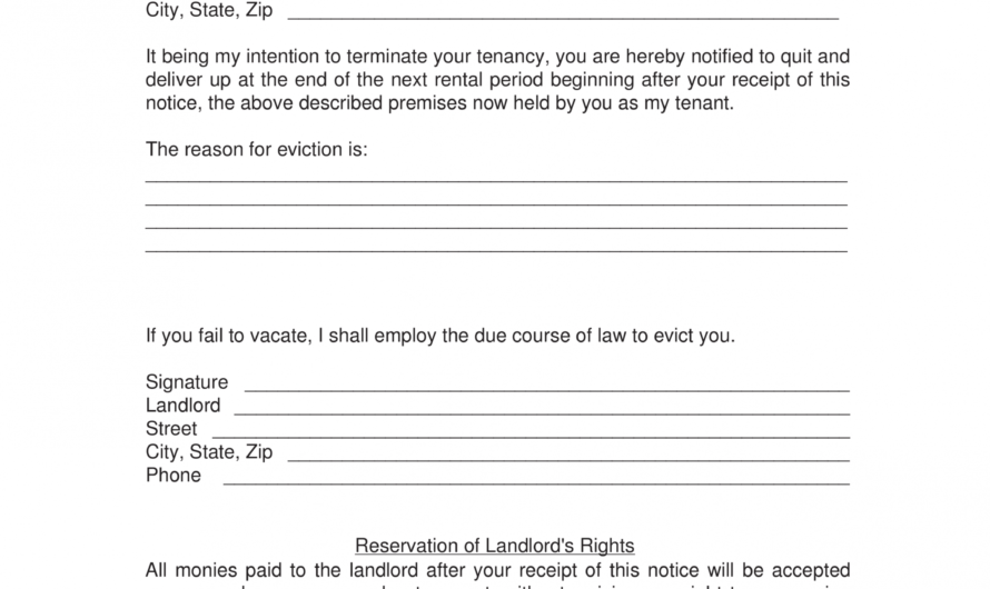 30 Day Lease Notice Template