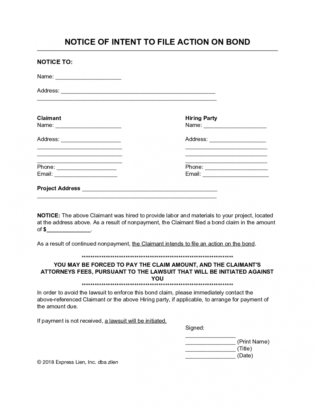 Printable Foreclosure Notice Template Doc Example Tacitproject