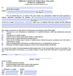 Printable Lease Violation Notice Template Pdf