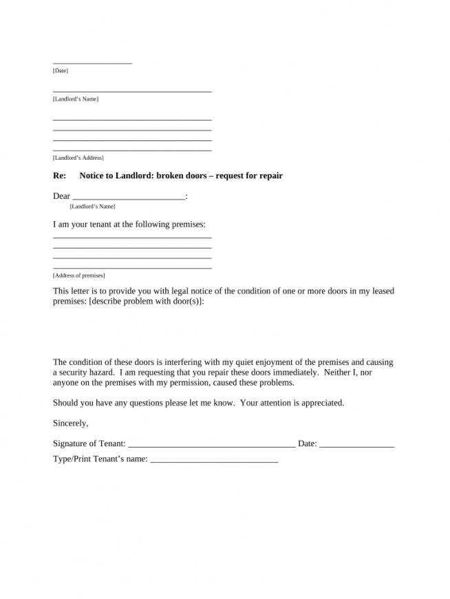 Printable Notice To Terminate Tenancy Template Excel Example