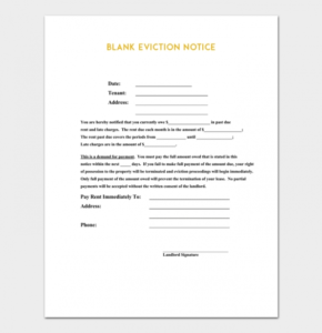 Printable Tenant Eviction Notice Letter Template Doc Example