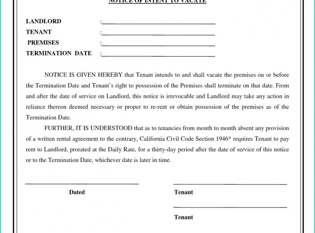 Printable Tenant Eviction Notice Template  Example