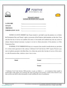 Printable Tenant Eviction Notice Template  Example
