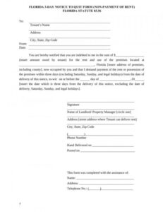 Printable Three Day Notice Template Pdf Example