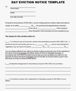 Professional 10 Day Eviction Notice Template  Example