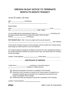 Professional Eviction Notice Template Oregon Excel Sample