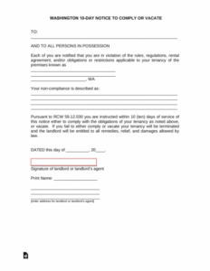 Professional Eviction Notice Template Oregon Pdf