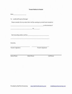 Professional Notice Of Moving Out Template  Example