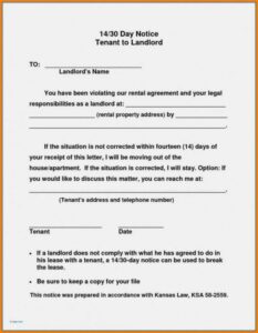 Professional Notice To Tenant To Move Out Template Word Sample