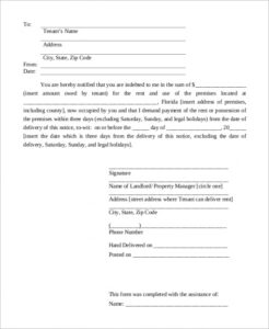 Professional Rental Eviction Notice Template  Example