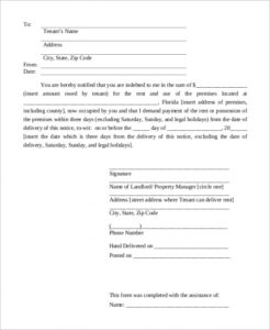 Professional Template Eviction Notice Letter  Sample