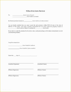 Best 30 Day Notice Of Eviction Template  Sample